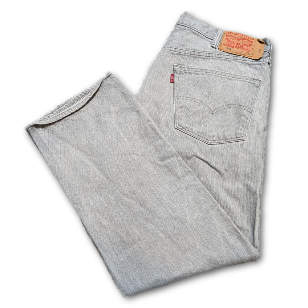 Levi's Mens Jeans 501 Gray 40x30 Original Fit Button Fly Denim 5 Pocket Regular